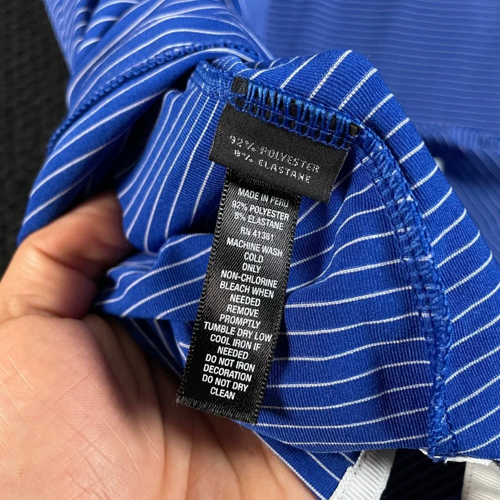 RLX Ralph Lauren‎ 2017 U.S. Open Erin Hills Blue White Striped Polo Shirt Men XL